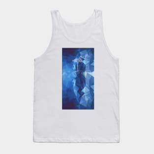 geometric flamingo style abstract blue linear Tank Top